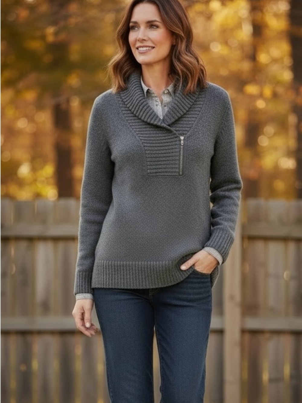 Gap Sweater Wool Blend Gray Knit Size S Warm Comfy Long Sleeves